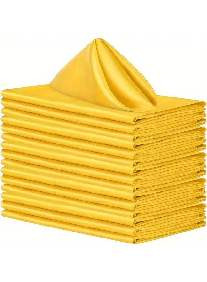 16 Pack Yellow Satin Napkins 16 93x16 93 Inch For Wedding Banquet Party Supplies - Image 4
